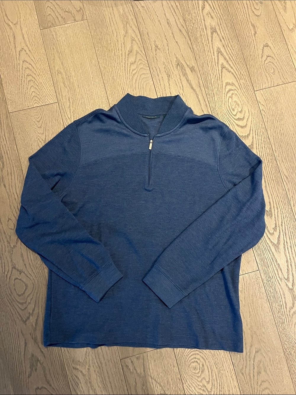 Perry Ellis Men's Blue Half-Zip Knit Sweater